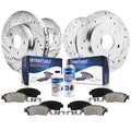 Detroit Axle - Brake Kit for 2008 2009 2010 Subaru Impreza Drilled & Slotted Brake Rotors and Ceramic Brakes Pads Replacement: 1